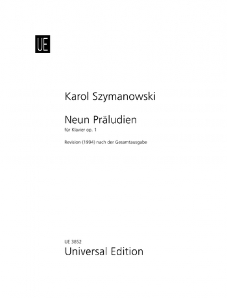 Szymanowski 希曼诺夫斯基：九首前奏曲 op.1 UE 3852