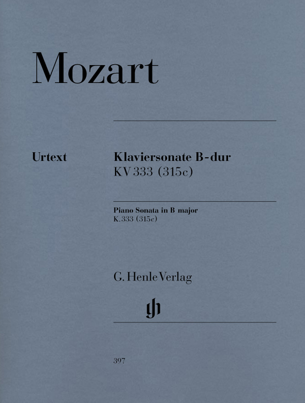【原版乐谱】Mozart 莫扎特 降B大调钢琴奏鸣曲 KV 333 (315c) HN 397