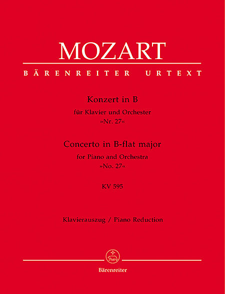 【原版乐谱】Mozart 莫扎特钢琴协奏曲 K595 BA 4872-90