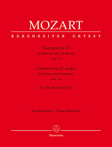 【原版乐谱】Mozart 莫扎特钢琴协奏曲 K175 BA 5315-90