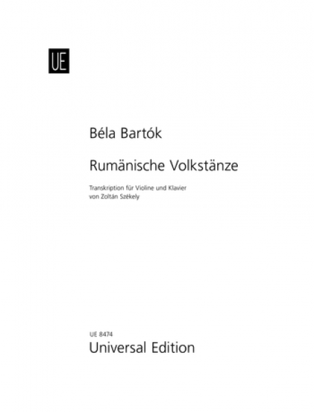 【原版】 Bartók  巴托克 罗马尼亚民间舞曲（小提琴和钢琴）UE8474