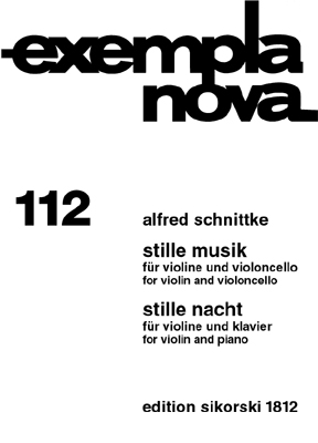 【原版乐谱】施尼德科 寂静的音乐/寂静的夜--小提琴和钢琴/小提琴和大提琴而作 SIK1812