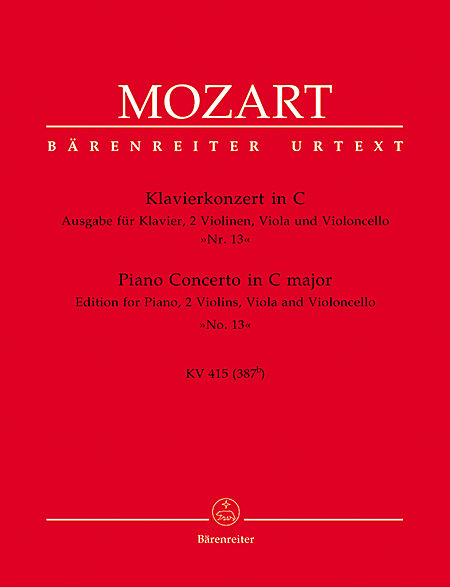 莫扎特 为双小提琴、中提琴、大提琴与钢琴而作的钢琴协奏曲室内乐版 KV 415 BA 4879
