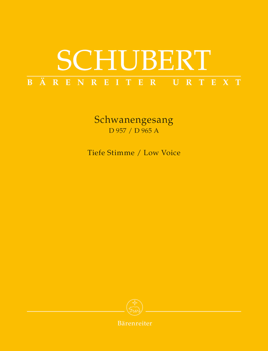 【原版】舒伯特 天鹅之歌 D957/海涅诗歌 D965A （低音）BA 9156
