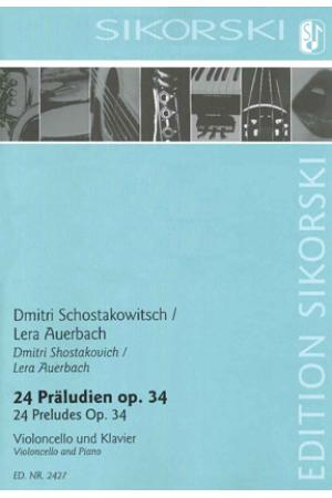 Shostakovich 肖斯塔科维奇 24首前奏曲--为大提琴而作（附钢琴伴奏）SIK2427