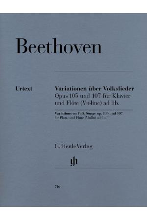 Beethoven 贝多芬 钢琴与长笛（小提琴）民歌主题变奏曲op. 105 und 107 HN 716
