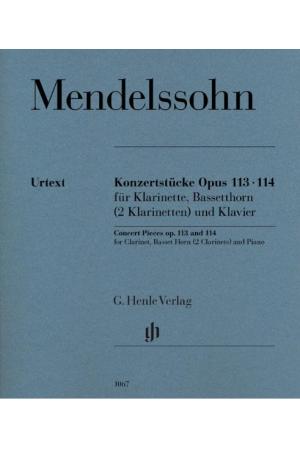 门德尔松 作品113和114号单簧管和中音单簧管协奏乐段 HN 1067