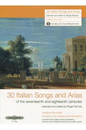 原版乐谱 30首意大利艺术歌曲集 中、低声部 附CD一张 30ITALIAN SONGS AND ARIAS EP 7743b
