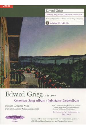原版乐谱 格里格艺术歌曲9首 包含 高、中、低声部 附CD一张  EDVARD  GRIEG  CENTENNARY SONG ALBUM  EP 7958