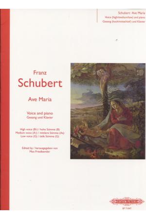 原本乐谱  舒伯特《圣母颂》包含高、中、低 三个声部  SCHUBERT <AVE MARIA>  EP 71047