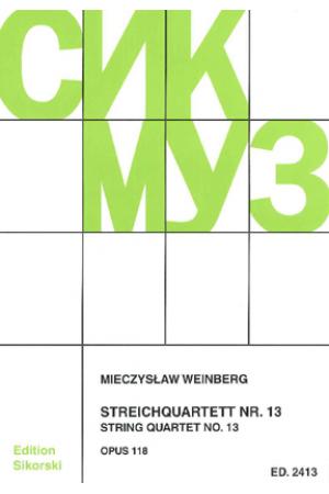 Weinberg, Mieczyslaw 威茵柏格：第十三弦乐四重奏 OP 118 （总谱+分谱）SIK2413