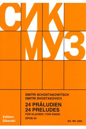 Shostakovich 肖斯塔科维奇 24首钢琴前奏曲 op. 34 SIK 2362