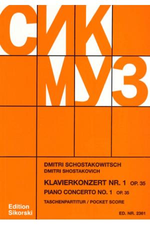 肖斯塔科维奇 第一钢琴协奏曲 为钢琴/弦乐和小号 op.35 （总谱）SIK2361