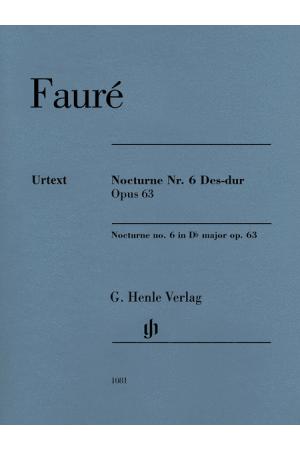 Faure 福雷 夜曲 第6首 Nocturne No. 6 in D-Flat Major Op. 63 Piano HN 1081