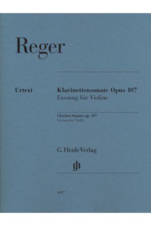 REGER  里格 单簧管奏鸣曲 Opus 107 （小提琴版本） HN 1097