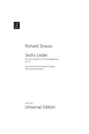 理查德 施特劳斯 6首艺术歌曲选（高音用）op. 19 UE37977