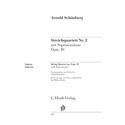 Schonberg 勋伯格 第二弦乐四重奏 no. 2 op. 10 女高音部分 HN 1615