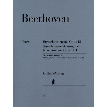贝多芬 弦乐四重奏op. 18,1-6 根据F大调钢琴奏鸣曲（op.40,1）改编 HN 139 