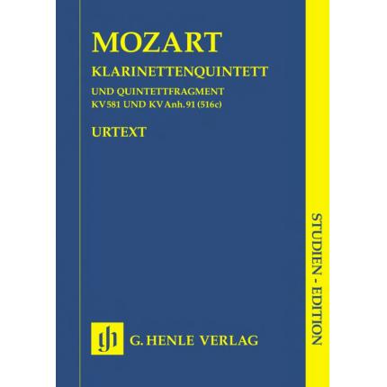 莫扎特 A大调单簧管五重奏  A-dur KV 581 und Fragment KV Anh. 91 (516c) 总谱 HN 9769 