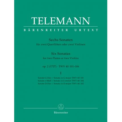 Telemann 泰勒曼 六首小提琴奏鸣曲 第一辑 op. 2 TWV 40:101, 102, 104 BA 2979