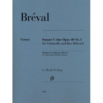  BRÉVAL 布雷瓦尔 C大调奏鸣曲op. 40 no. 1 --为大提琴和低音（钢琴）而作 HN 1480